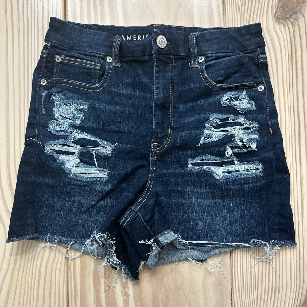 American Eagle Outfitters Indigo Distressed Denim Cutoff Shorts